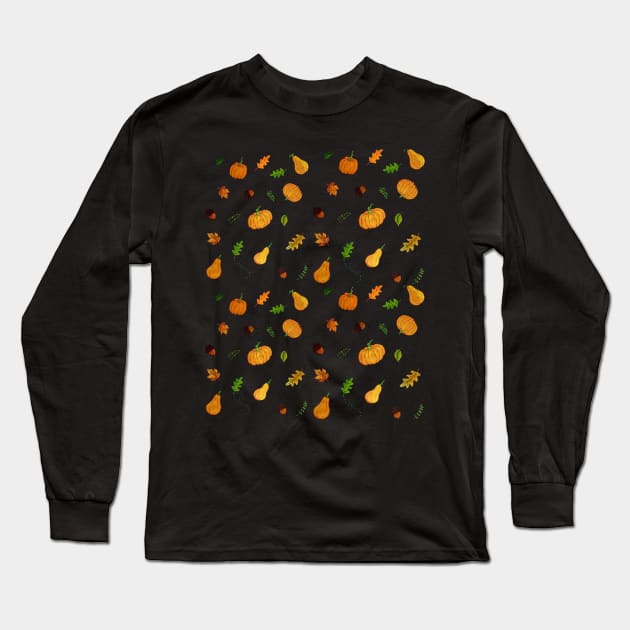 Cute orange autumn/Fall pattern Long Sleeve T-Shirt by Starlight Tales